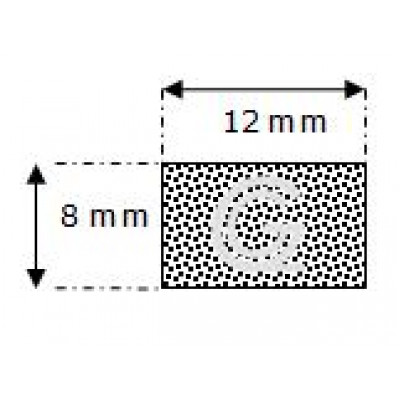 Rechthoekig mosrubber snoer | 8 x 12 mm | per meter